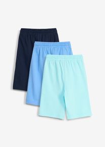 bonprix Bermude de jerse din bumbac organic 100% (set/3 buc.), albastru, 116