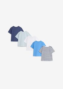 bonprix Tricou din bumbac organic 100% (set de 5 bucăți), albastru, 116