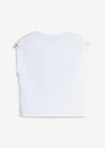 bonprix Bluză din material elastic cu bumbac organic, alb, 146