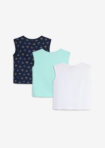 bonprix Tanktop din bumbac organic 100% (set/3 buc.), albastru, 98