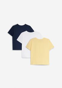 bonprix Tricou din bumbac organic 100% (set/3 buc.), albastru, 152