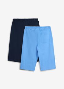 bonprix Bermude casual din bumbac organic Loose Fit (2 buc.), albastru, 134