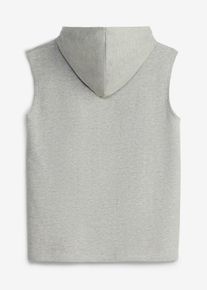 bonprix Hanorac cu glugă fără m&acirc;neci din material cu bumbac organic, siluetă Loose Fit, gri, 134
