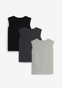 bonprix Tanktop cu bumbac organic (set/3 buc.), gri, 164