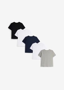 bonprix Tricou din bumbac organic 100% (set de 5 bucăți), negru, 176