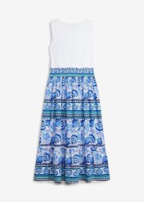 bonprix Rochie din jerse cu aspect 2 &icirc;n 1, alb, 164