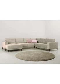 Wohnlandschaft OTTO HOME "OLAND U-Form, XXL, B: 342 cm, Skandi-Design", beige (cream), B:342cm H:85cm T:260cm, 100% Polyester, Sofas, Wohnlandschaft, Skandi-Design in Struktur, Flachgewebe, Luxus-Microfaser, Boucle