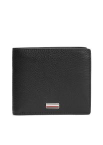 Geldb&ouml;rse Tommy Hilfiger "TH CENTRAL CC FLAP AND COIN", Damen, schwarz, Leder, Kleinlederwaren Geldb&ouml;rse, Unisex Portmonnaie, Geldbeutel mit Kontraststreifen innen