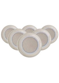 Fr&uuml;hst&uuml;cksteller "Dessertteller Perlemor Sand &oslash; 20,1 cm 6er Set beige", beige, B:20,1cm H:2,8cm L:20,1cm T:20,1cm &Oslash;:20,1cm, LIKE. BY VILLEROY & BOCH, Speiseteller, Fr&uuml;hst&uuml;cksteller, Sp&uuml;lmaschinenfest, Mikrowellensicher