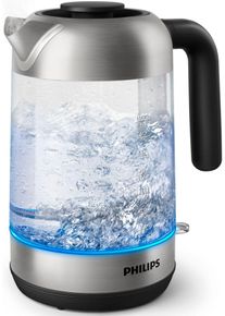 Philips Wasserkocher "Series 5000 HD9339/80", schwarz (schwarz und silber), B:23,3cm H:24,8cm T:14,6cm, Wasserkocher, Glasgeh&auml;use, Trockengehschutz, Wasserkocher