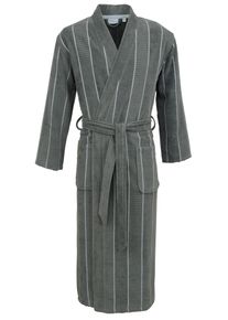 Herrenbademantel Carl Ross "Velours" Gr. 56, dunkelgrau, ice blau, L:130cm, Velours, Hausm&auml;ntel, Herrenbademantel, Kimono