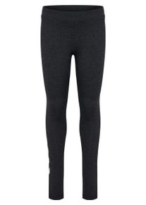 Leggings Hummel "hmlJR LOGO TIGHTS", M&auml;dchen, Gr. 140, schwarz melange, Obermaterial: 57% Baumwolle, 38% Polyester, 5% Elasthan, Hosen Leggings