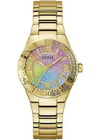 Quarzuhr Guess "SANGRIA", gold (goldfarben), Armbanduhren, Damen, Quarzuhr, Armbanduhr, Damenuhr, Edelstahlarmband