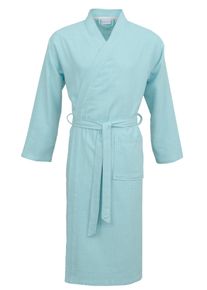 Unisex-Bademantel Carl Ross "flat weave" Gr. XXL, blau (night blau, ocean blau), L:130cm, Obermaterial: 100% Baumwolle, Hausm&auml;ntel, Unisex-Bademantel, Kimono