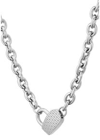 Kette ohne Anh&auml;nger BOSS "Schmuck Edelstahl Halsschmuck Ankerkette DINYA", silber (edelstahlfarben), Halsketten, Damen, Edelstahl, L: 43 B: 7mm, Kette ohne Anh&auml;nger, B:7mm