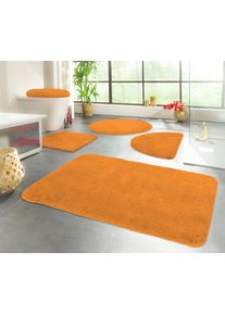 Badematte Kinzler "Chaozhou, Badvorleger, Badezimmer Teppich" Gr. 2, orange (terrakotta), H:20mm, Polyester, Badematten, Badematte, Badteppich, Uni Farben, weich, als rechteckig, rund & Set erh&auml;ltlich