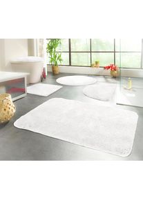 Badematte Kinzler "Chaozhou, Badvorleger, Badezimmer Teppich" Gr. 5, wei&szlig;, H:20mm, Polyester, Badematten, Badematte, Badteppich, Uni Farben, weich, als rechteckig, rund & Set erh&auml;ltlich