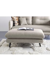 Polsterhocker Home Affaire "Lazio", grau (taupe), H:47cm T:77cm, Hocker, Polsterhocker