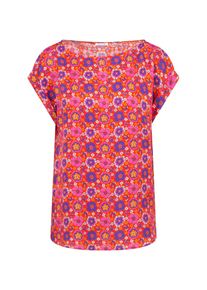 Shirtbluse Seidensticker "Schwarze Rose", Damen, Gr. XS34, rot, 100% Viskose, gemustert, regular fit, Rundhals, Blusen Shirtbluse, 1/2 Rundhals Druck