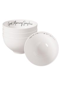 Villeroy & Boch Schale VILLEROY & BOCH "Bols Good Morning Statement &oslash; 13,8 cm 4er Set wei&szlig;", wei&szlig;, Sch&uuml;sseln, Schale