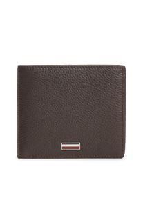 Geldb&ouml;rse Tommy Hilfiger "TH CENTRAL CC FLAP AND COIN", Damen, dunkelbraun, Leder, Kleinlederwaren Geldb&ouml;rse, Unisex Portmonnaie, Geldbeutel mit Kontraststreifen innen