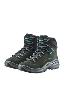 Wanderschuh Lowa "RENEGADE EVO GTX MID Ws", Damen, Gr. 42, asphalt, t&uuml;rkis, Leder, Schuhe Wanderschuh, wasserdicht dank Gore-Tex Membrane, mit Vibram Sohle
