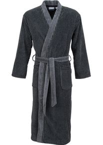 Herrenbademantel Carl Ross "Velours" Gr. 56, grau (basalt, deep schwarz), L:130cm, Velours, Hausm&auml;ntel, Herrenbademantel, Kimono