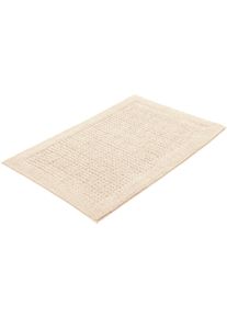 Badematte KLEINE WOLKE "Net, Badvorleger, Badezimmer Teppich", beige (natur), H:17mm, Baumwolle, Badematten, Badematte, Badteppich, Uni Farben, rutschhhemmend
