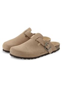 Pantolette ELBSAND "Sandale, Mule, Sommerschuh, Lederpantolette", Damen, Gr. 42, beige, Obermaterial: 100% Rindsleder. Decksohle: 100% Rindsleder. Futter: 100% Rindsleder. Laufsohle: 100% Synthetik, unifarben, Basic, Schuhe Pantolette, NEU aus Leder mit weichem Korkfu&szlig;bett