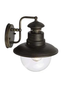 Au&szlig;en-Wandleuchte Brilliant "ARTU", schwarz, B:21,5cm H:27cm, Leuchten, Au&szlig;en-Wandleuchte, 26cm H&ouml;he, E27 max. 60W, Metall, h&auml;ngend schwarz gold, rustikal