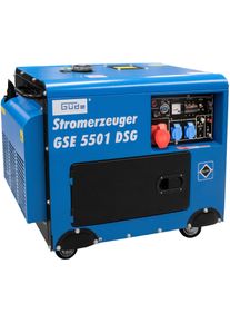 G&uuml;de Stromerzeuger G&Uuml;DE "GSE 5501 DS", blau, B:54,5cm H:75cm T:90,5cm, Stromerzeuger, Stromerzeuger, 2 x Schuko 230 V/50 Hz, 1 x CEE 16 A/400 V/50 Hz