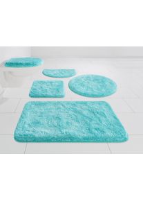 Badematte Grund "Melos, Badvorleger, Badezimmer Teppich, sehr weich" Gr. 12, blau (t&uuml;rkis), H:27mm, Kunstfaser, Badematten, Badematte, melierte Optik, sehr weicher Flor, Melange-Effekt, Made in Europe