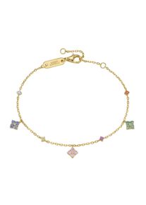 Armband "Armband mit Behang, farbige Zirkonia, vergoldet, Silber 925" Gr. 19, bunt (mehrfarbig), Giorgio Martello MILANO, Armb&auml;nder, Herren, Silber 925 (Sterlingsilber), Armband