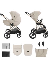 Kombi-Kinderwagen Kinderkraft "PRIME 3 2in1", Baby, beige (sand dune), Kinderwagen Kombi-Kinderwagen