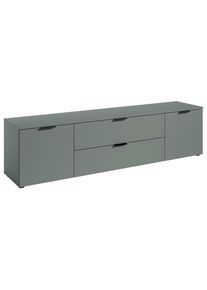 CARRYHOME Lowboard, Salbeigr&uuml;n, Kunststoff, 2 Schublade(n) Schubladen, 180x47x40 cm, Typenauswahl, Beim&ouml;bel erh&auml;ltlich, Wohnzimmer, TV M&ouml;bel, Lowboards