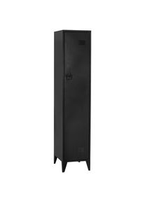 Livetastic Garderobenschrank, Schwarz, Metall, 2 F&auml;cher, 38x185x51 cm, Garderobe, Garderobenschr&auml;nke, Garderobenschr&auml;nke