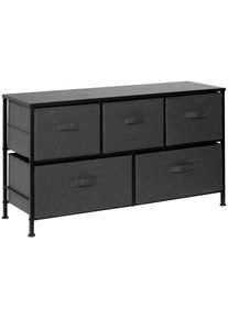 PBJ Kommode, Schwarz, Dunkelgrau, Metall, Textil, Holzwerkstoff, 5 Schublade(n) Schubladen, 99x55x30 cm, Kleinm&ouml;bel, Kommoden, Kommoden