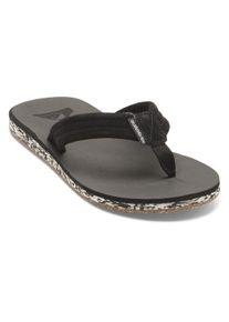 Sandale Quiksilver "Carver Suede Recycled", Herren, Gr. 7(40), schwarz (schwarz 1), Obermaterial: Leder / Au&szlig;ensohle: Gummi, Schuhe Sandale