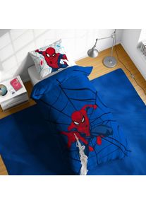 Kinderbettw&auml;sche Spiderman "Spiderman Webtastic", bunt (blau), B/L: 135cm x 200cm, 1 Stk., 1 Stk., Linon, B/L: 80cm x 80cm, 2, Linon, Obermaterial: 100% Baumwolle, Bettw&auml;sche, Kinderbettw&auml;sche, 100% Baumwolle