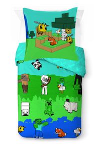 Kinderbettw&auml;sche Minecraft "Minecraft Creative", bunt, B/L: 135cm x 200cm, 1 Stk., 1 Stk., Linon, B/L: 80cm x 80cm, 2, Linon, Obermaterial: 100% Baumwolle, Bettw&auml;sche, Kinderbettw&auml;sche, 100% Baumwolle