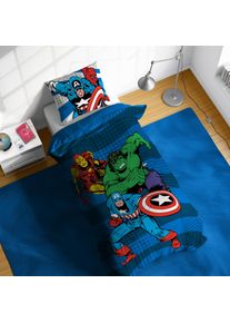 Kinderbettw&auml;sche MARVEL "Avengers Good Guys", blau, B/L: 135cm x 200cm, 1 Stk., 1 Stk., Linon, B/L: 80cm x 80cm, 2, Linon, Obermaterial: 100% Baumwolle, Bettw&auml;sche, Kinderbettw&auml;sche, 100% Baumwolle