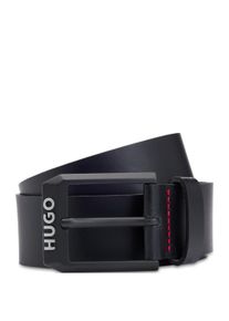 Lederg&uuml;rtel Hugo "Gelio-B_Sz40", Herren, Gr. 85, schwarz (schwarz001), Leder, unifarben, G&uuml;rtel Lederg&uuml;rtel, Hugo Markenlabel, rote Ziehnaht
