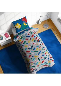 Kinderbettw&auml;sche Lego "Lego Let's Build", blau, B/L: 135cm x 200cm, 1 Stk., 1 Stk., Linon, B/L: 80cm x 80cm, 2, Linon, Obermaterial: 100% Baumwolle, Bettw&auml;sche, Kinderbettw&auml;sche, 100% Baumwolle