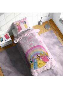 Kinderbettw&auml;sche Disney "Disney Princess Rainbow", bunt, B/L: 135cm x 200cm, 1 Stk., 1 Stk., Linon, B/L: 80cm x 80cm, 2, Linon, Obermaterial: 100% Baumwolle, Bettw&auml;sche, Kinderbettw&auml;sche, 100% Baumwolle