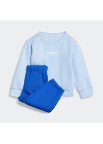 Trainingsanzug adidas Sportswear "I LIN FL JOG", Jungen, Gr. 98, blau (glow blau, wei&szlig;), Obermaterial: 70% Baumwolle, 30% Polyester, Sportanz&uuml;ge Trainingsanzug