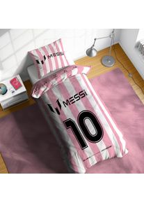 Kinderbettw&auml;sche "Messi No Limits Just Dream", rosa, B/L: 135cm x 200cm, 1 Stk., 1 Stk., Linon, B/L: 80cm x 80cm, 2, Linon, Obermaterial: 100% Baumwolle, Bettw&auml;sche, Kinderbettw&auml;sche, 100% Baumwolle