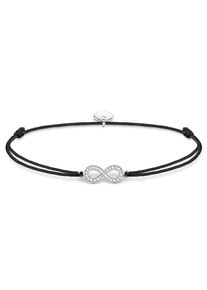 Armband Thomas Sabo "Little Secret Infinity/Unendlichkeitsschleife", silberfarben, schwarz, wei&szlig;, wei&szlig;, Armb&auml;nder, Damen, Nylon Silber 925 (recycelt), Nylon, Silber 925 (recycelt), Armband, mit Zirkonia
