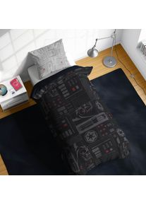 Kinderbettw&auml;sche Star Wars "Star Wars Dark Side Vader", schwarz, B/L: 135cm x 200cm, 1 Stk., 1 Stk., Linon, B/L: 80cm x 80cm, 2, Linon, Obermaterial: 100% Baumwolle, Bettw&auml;sche, Kinderbettw&auml;sche, 100% Baumwolle
