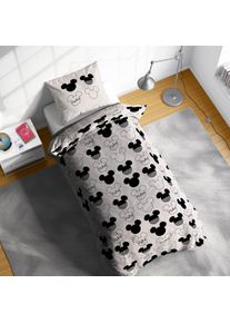 Kinderbettw&auml;sche Disney "Disney Mickey Mouse", grau, B/L: 135cm x 200cm, 1 Stk., 1 Stk., Linon, B/L: 80cm x 80cm, 2, Linon, Obermaterial: 100% Baumwolle, Bettw&auml;sche, Kinderbettw&auml;sche, 100% Baumwolle
