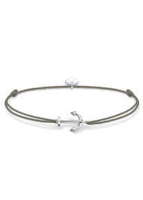 Armband Thomas Sabo "Little Secret Anker", silberfarben, grau, Armb&auml;nder, Damen, Nylon Silber 925 (recycelt), Nylon, Silber 925 (recycelt), Armband